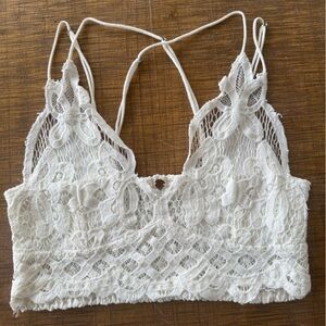 Free People White Lace Bralette